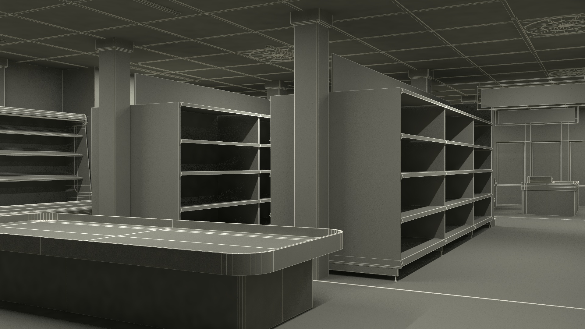Grocery Store Interior Design 3D model