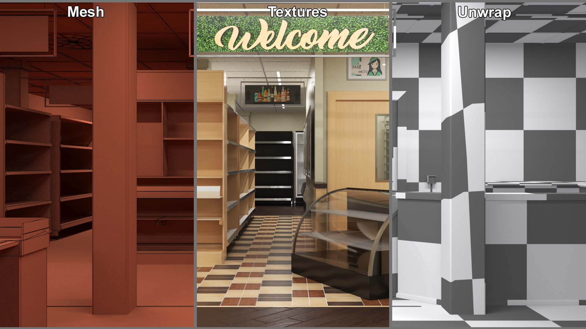 Grocery Store Interior Design 3D model
