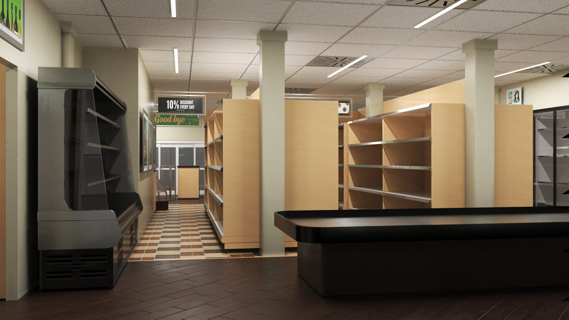 Grocery Store Interior Design 3D model