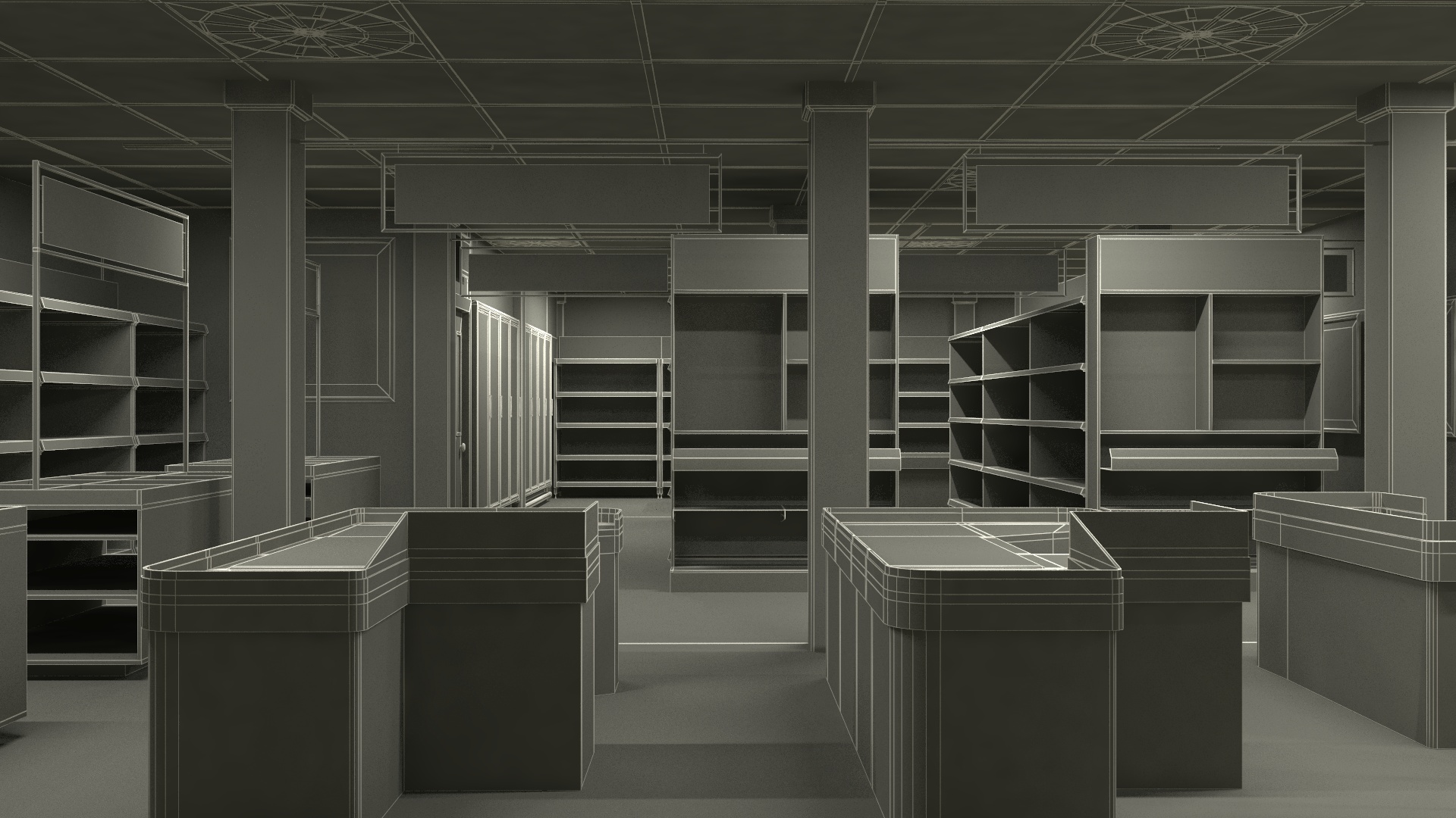 Grocery Store Interior Design 3D model