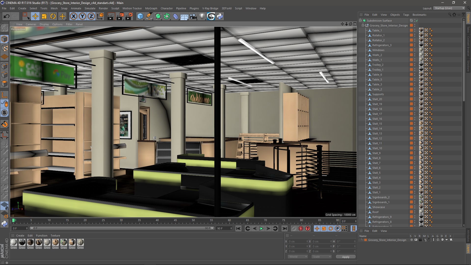 Grocery Store Interior Design 3D model