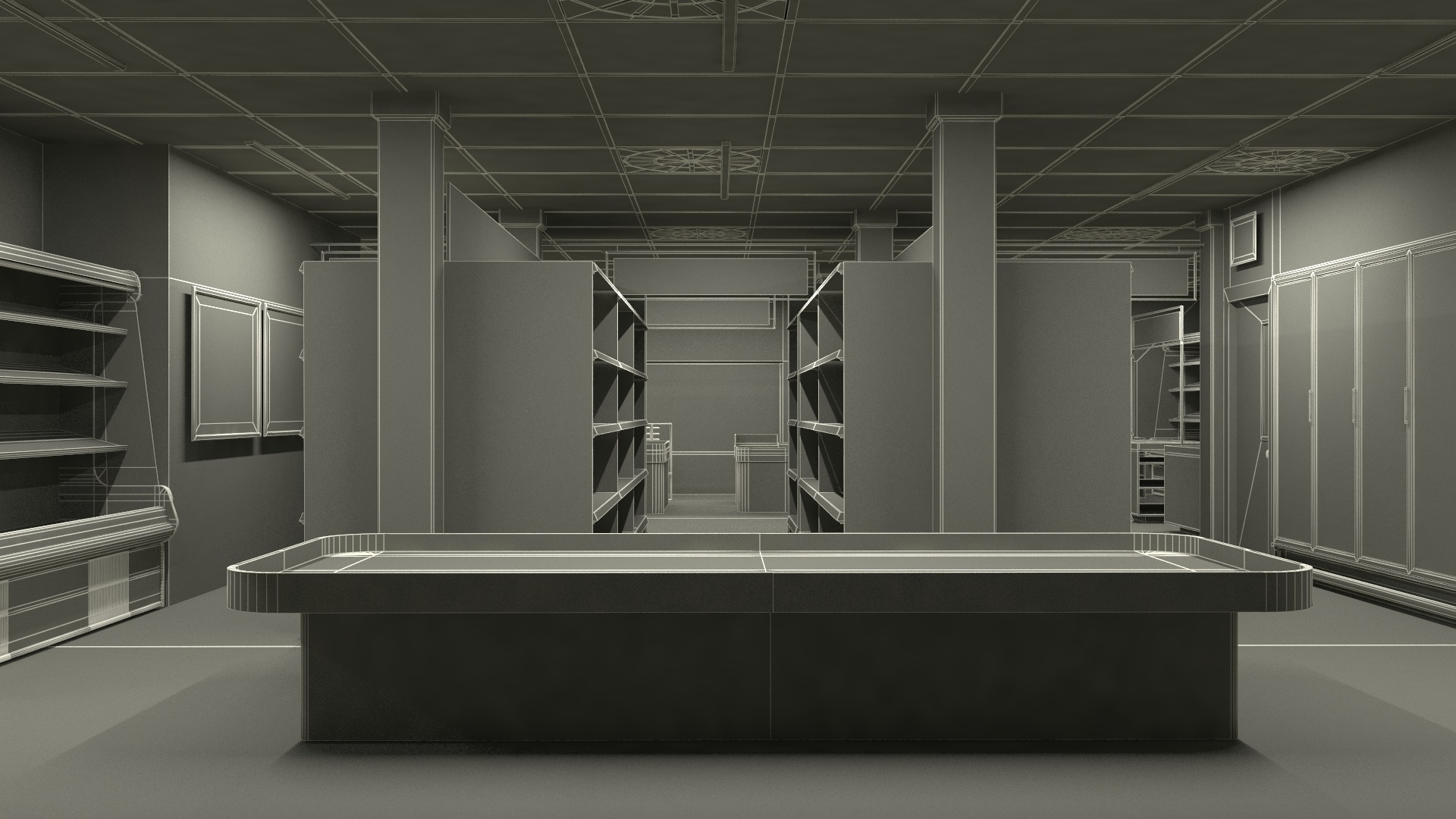 Grocery Store Interior Design 3D model