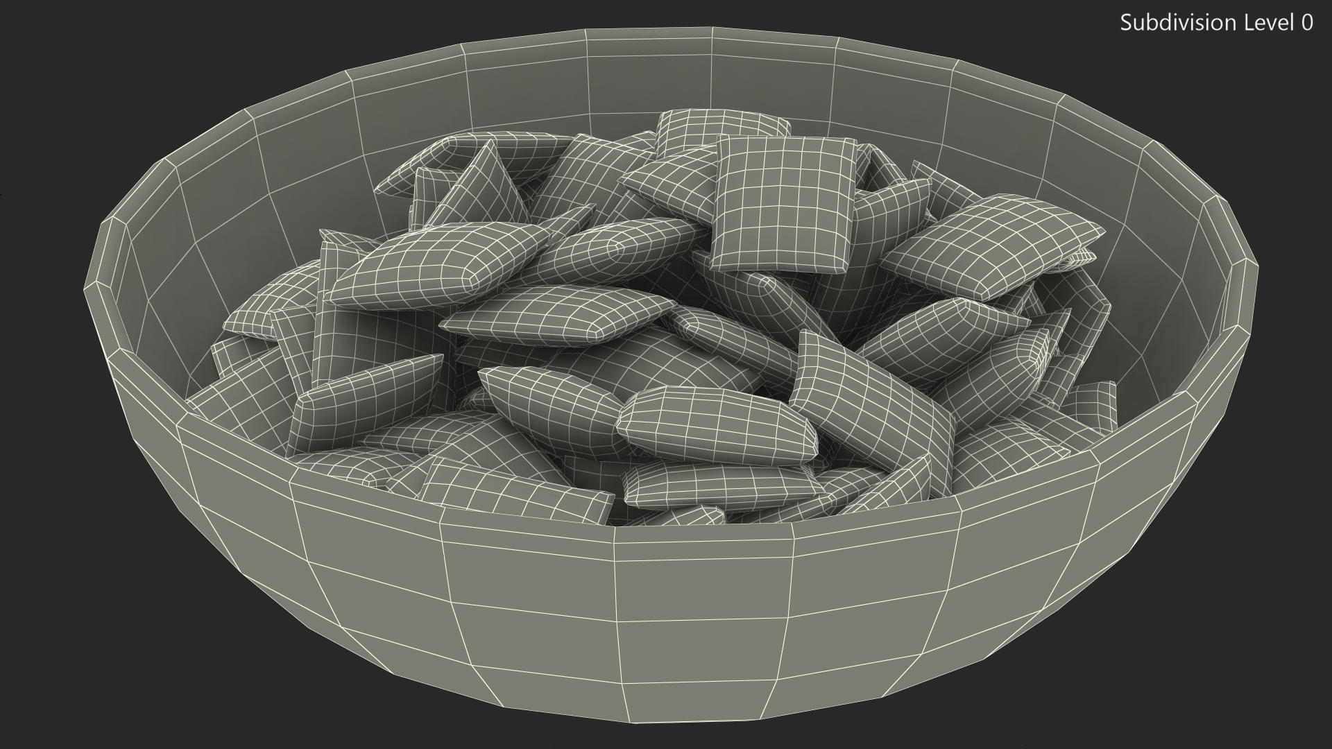 Full Bowl of Breakfast Cereal Pads 3D model