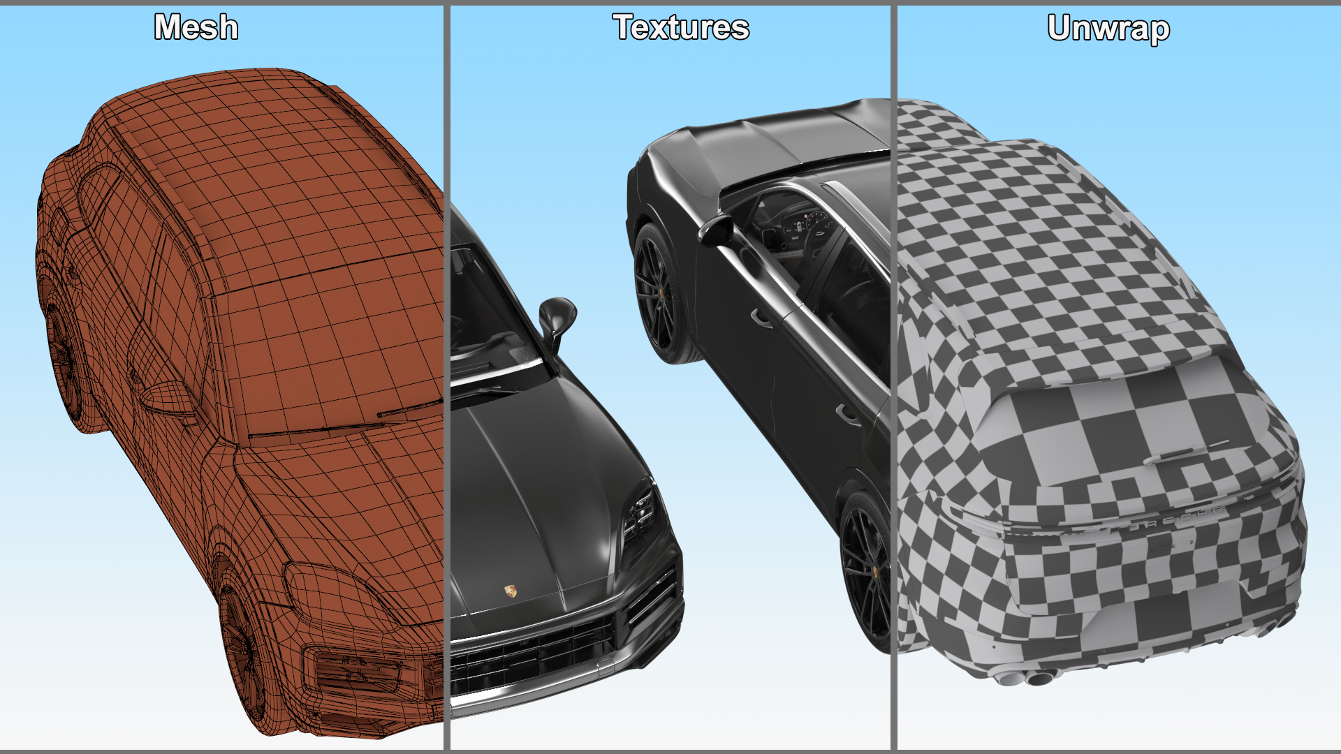 3D model 2024 Porsche Cayenne Turbo E-Hybrid Gray