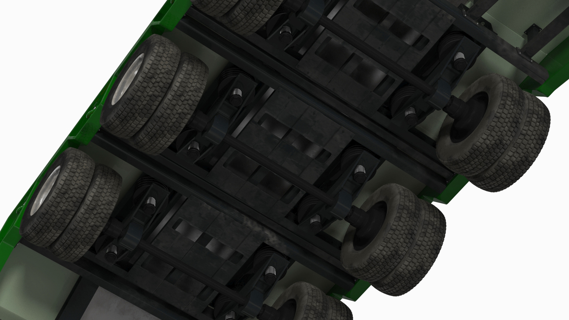 3D Flatbed Semi Trailer with Ramps Rigged model