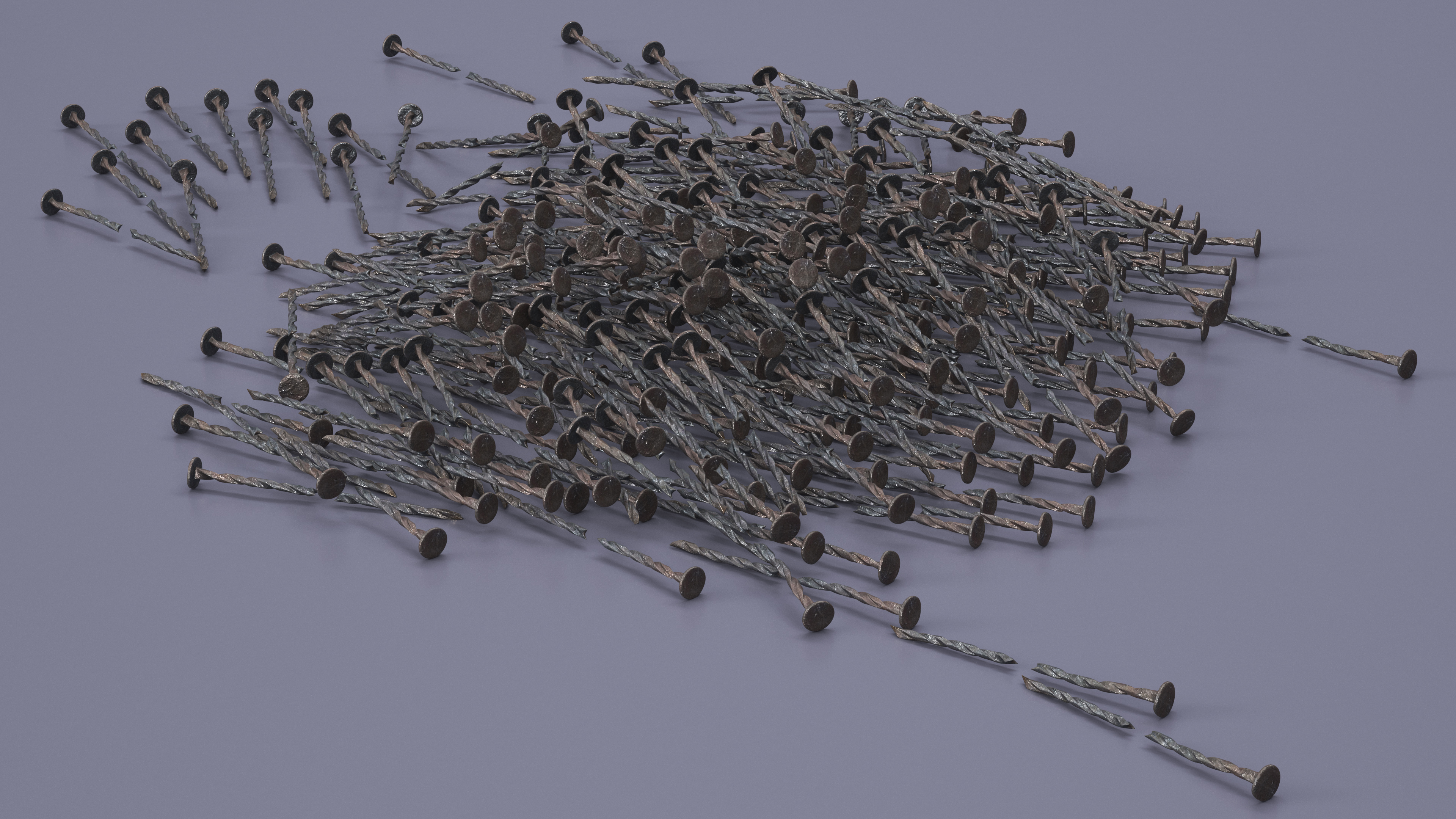 Spiral Shank Nails Old 3D