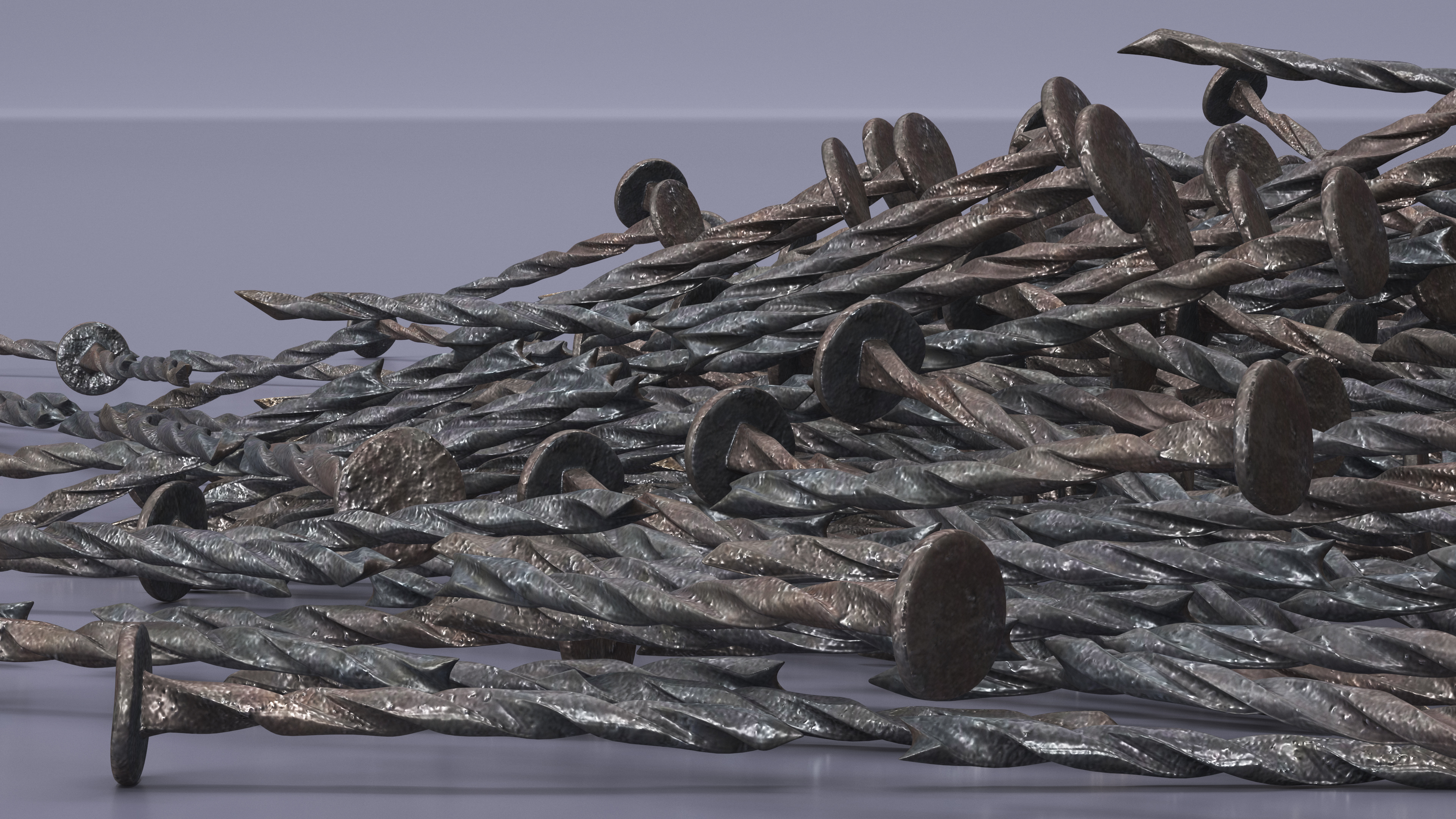 Spiral Shank Nails Old 3D