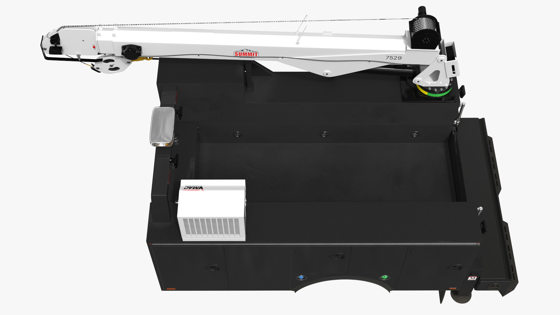 VMAC Utility Service Bed with Summit Crane Arm Rigged - view 6