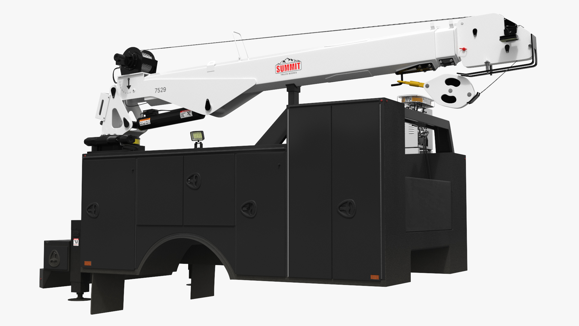 VMAC Utility Service Bed with Summit Crane Arm Rigged - view 2