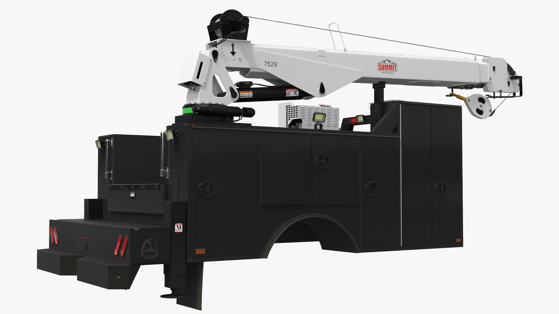 VMAC Utility Service Bed with Summit Crane Arm Rigged - view 5