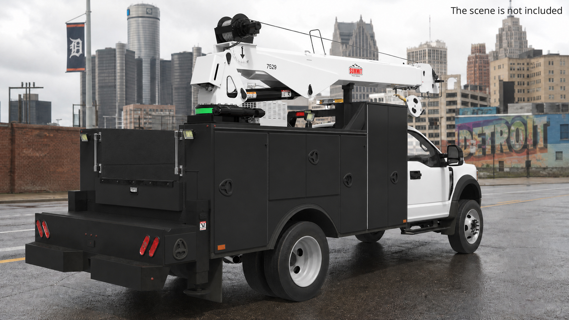 VMAC Utility Service Bed with Summit Crane Arm Rigged - view 4