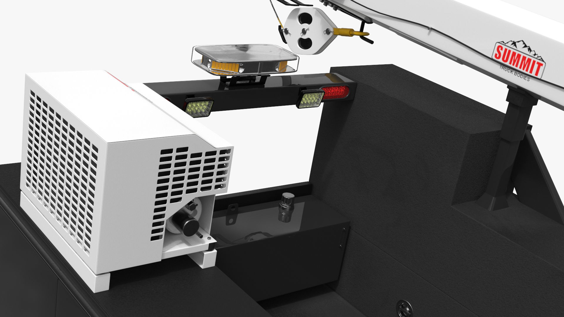 VMAC Utility Service Bed with Summit Crane Arm Rigged - view 12
