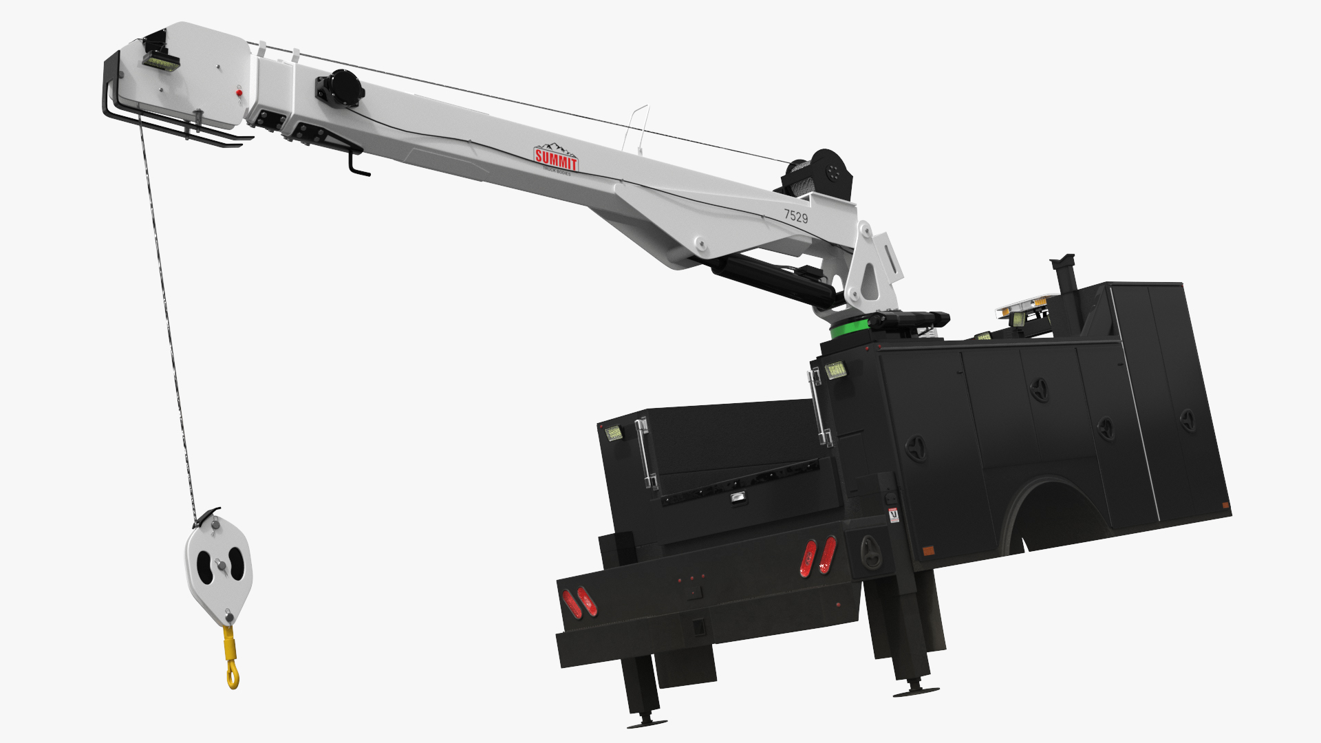 VMAC Utility Service Bed with Summit Crane Arm Rigged - view 8
