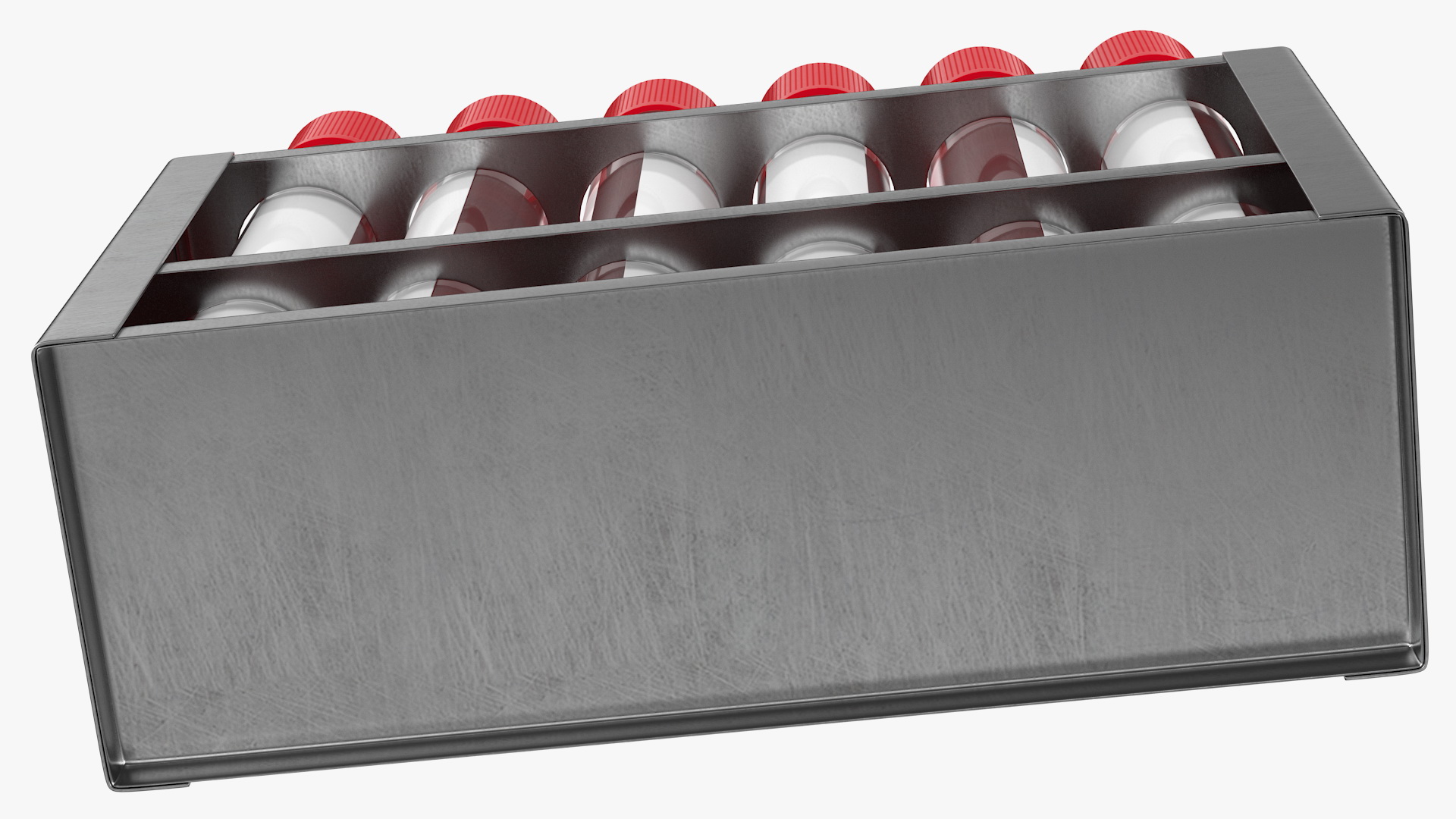 Stainless Steel Test Tube Rack with Blood Samples 3D model