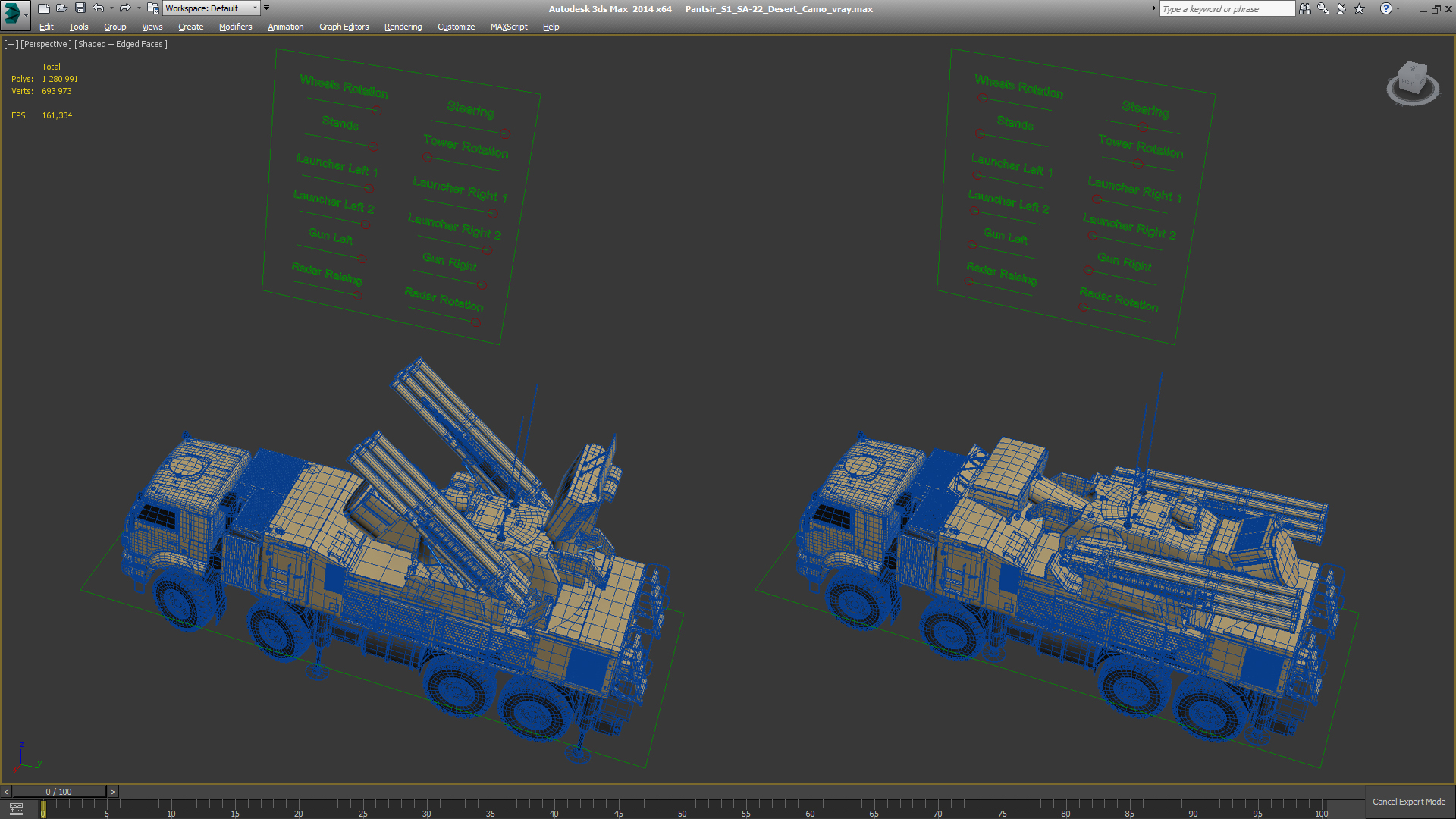 3D model Pantsir S1 SA-22 Desert Camo Rigged
