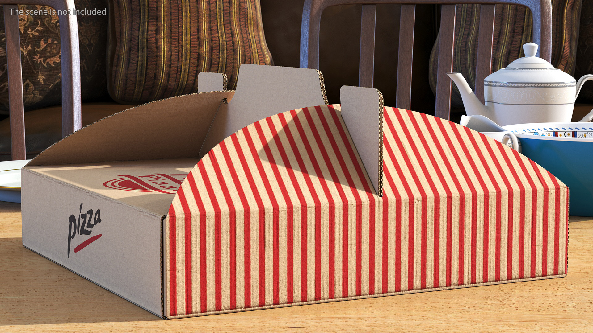 3D Carton Pizza Box with Handle model