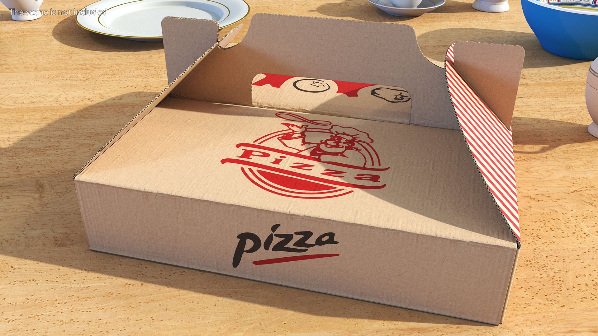 3D Carton Pizza Box with Handle model
