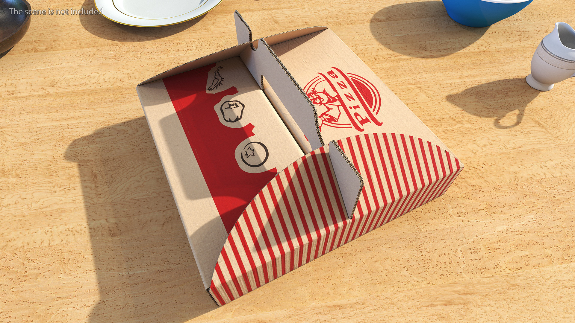 3D Carton Pizza Box with Handle model