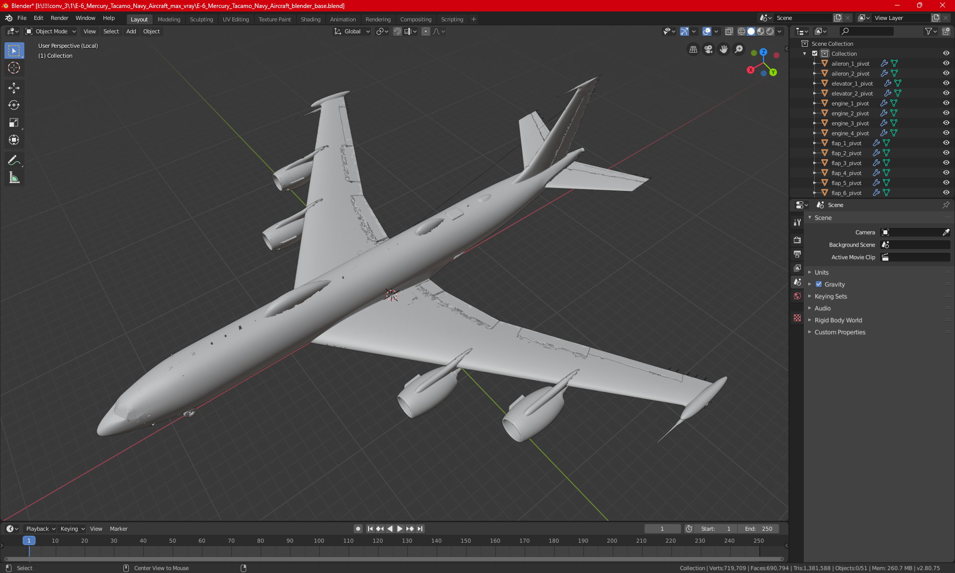 3D Navy Aircraft Blue model