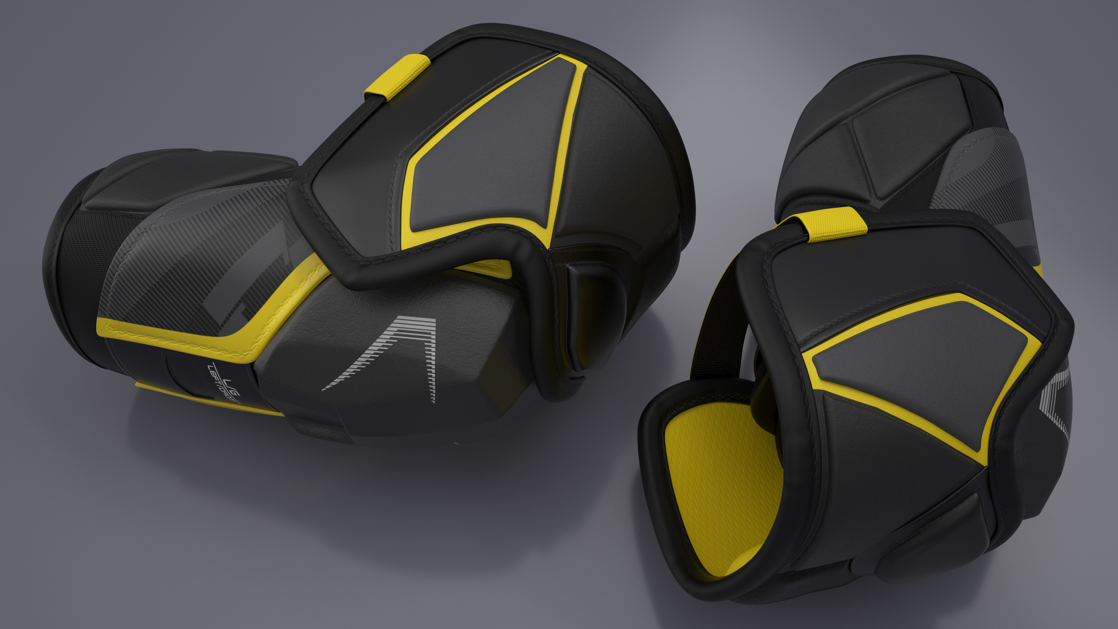 Hockey Elbow Pads Yellow 3D model