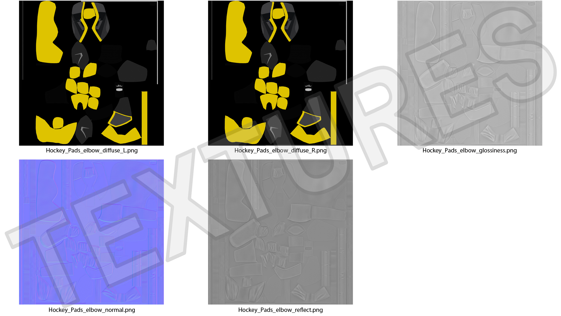 Hockey Elbow Pads Yellow 3D model