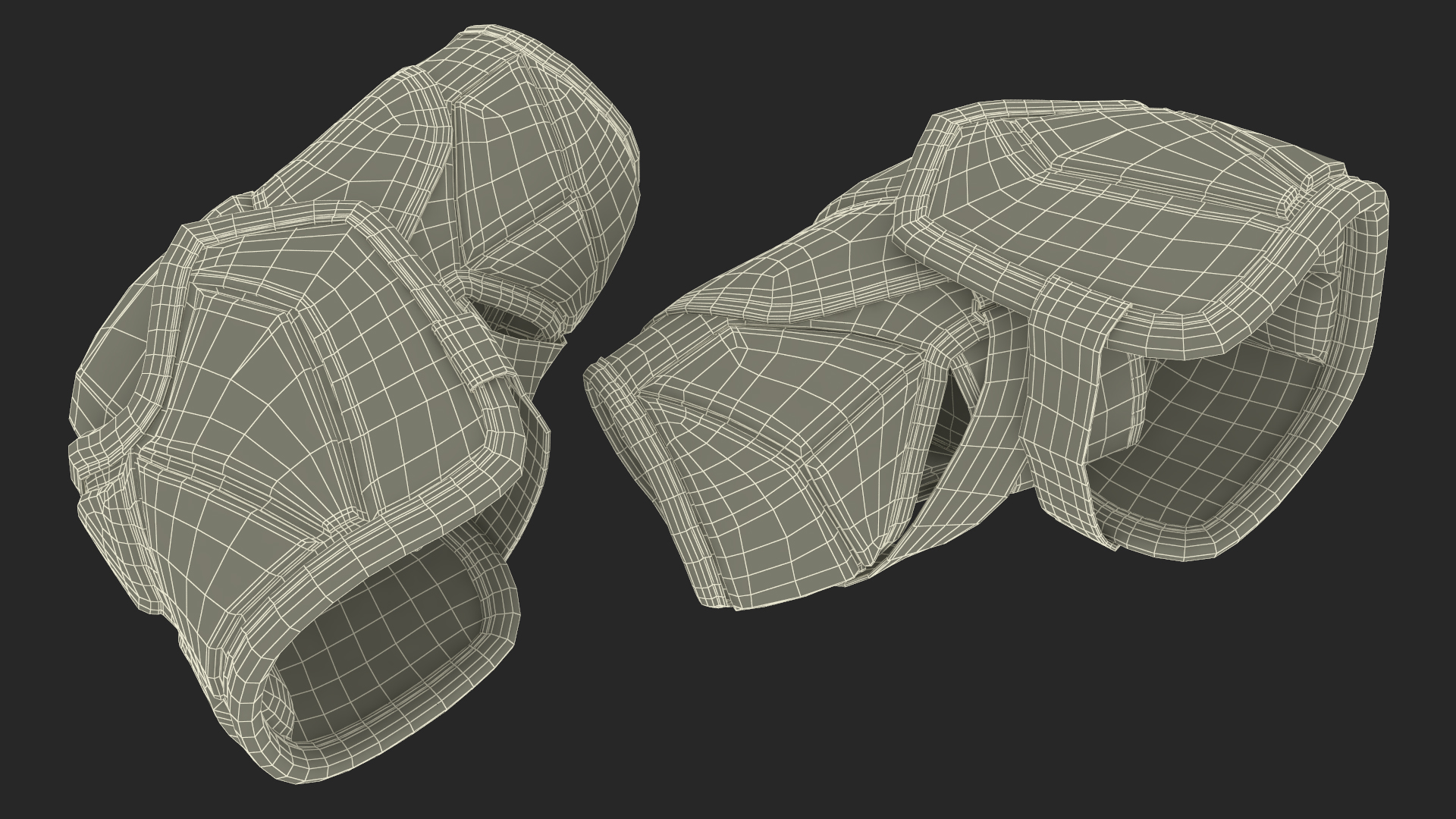Hockey Elbow Pads Yellow 3D model