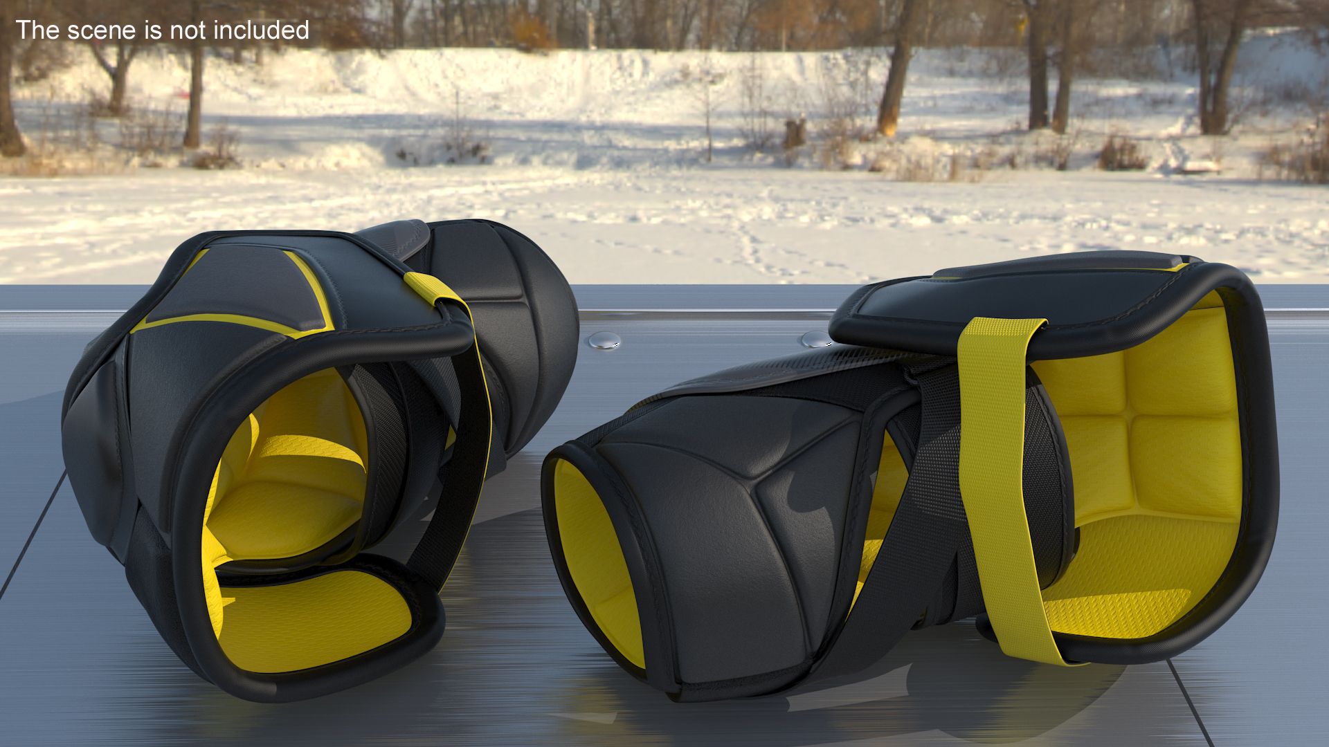 Hockey Elbow Pads Yellow 3D model