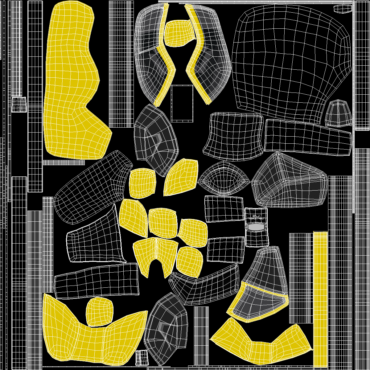 Hockey Elbow Pads Yellow 3D model