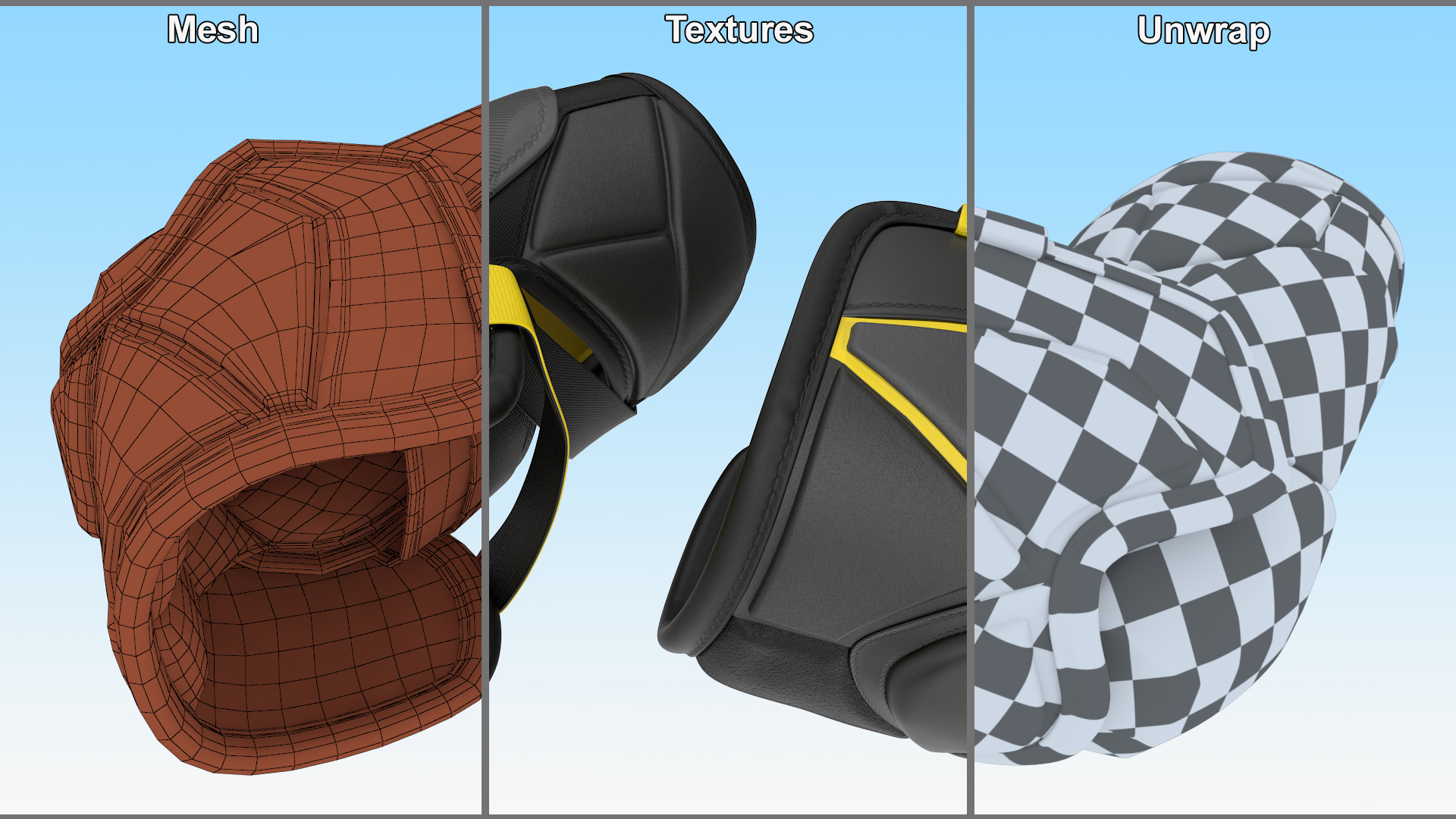 Hockey Elbow Pads Yellow 3D model