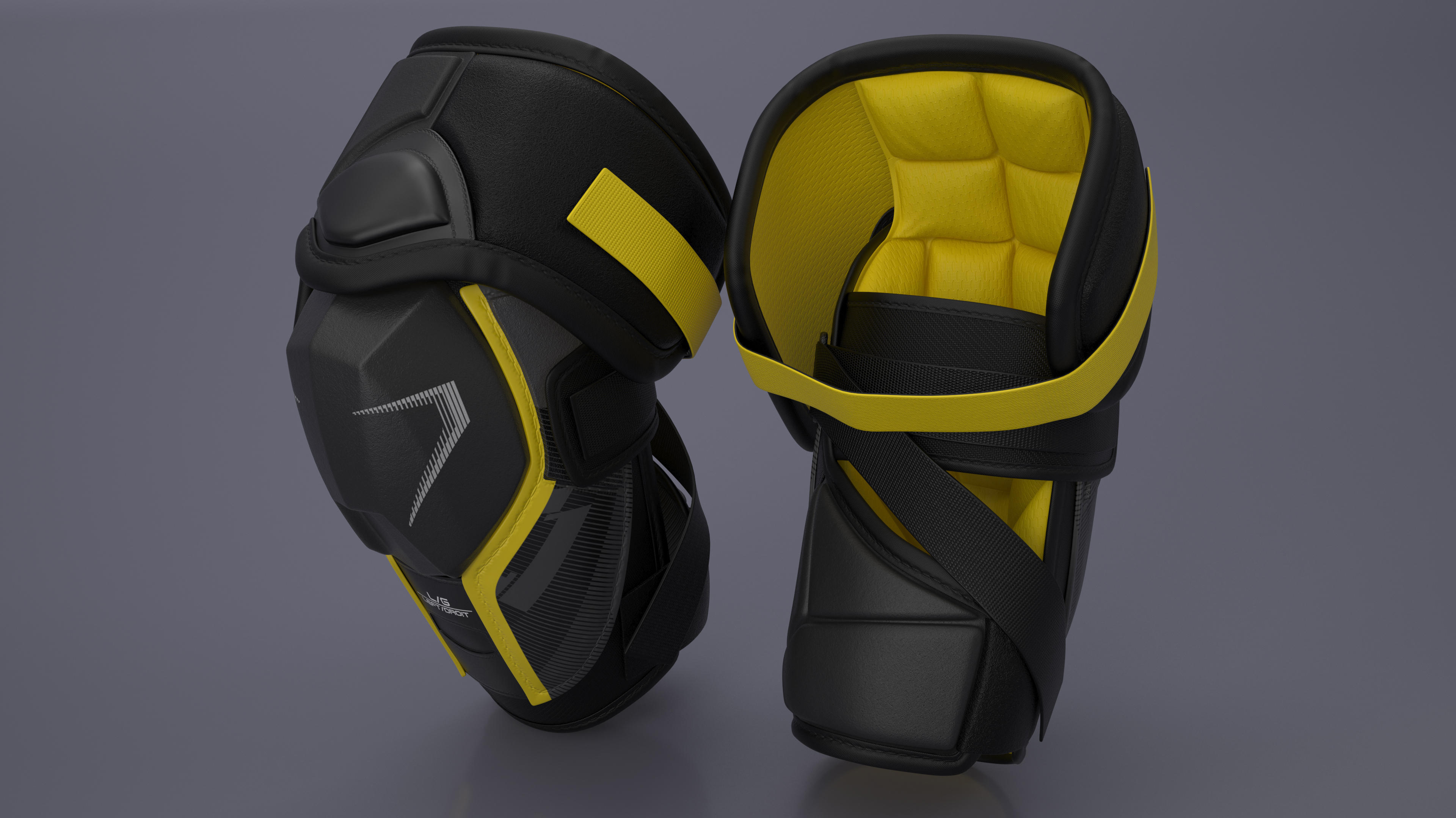 Hockey Elbow Pads Yellow 3D model