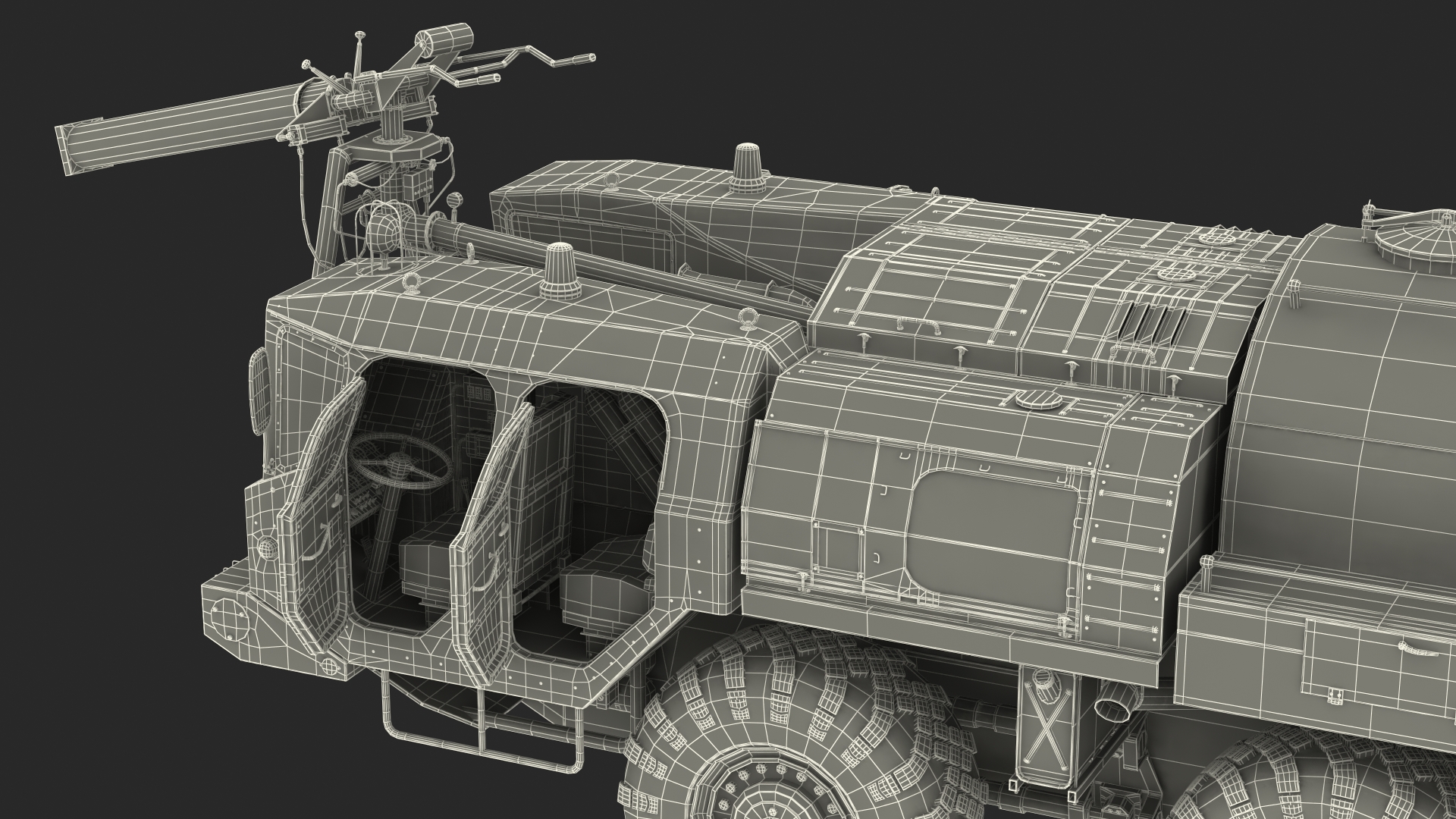3D Airport Fire Fighting Vehicle MAZ AA 60 Rigged
