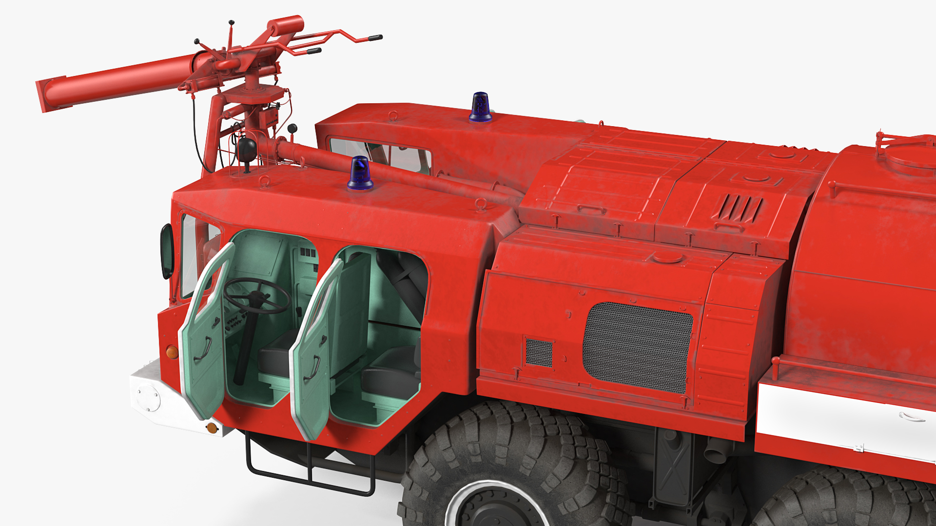 3D Airport Fire Fighting Vehicle MAZ AA 60 Rigged