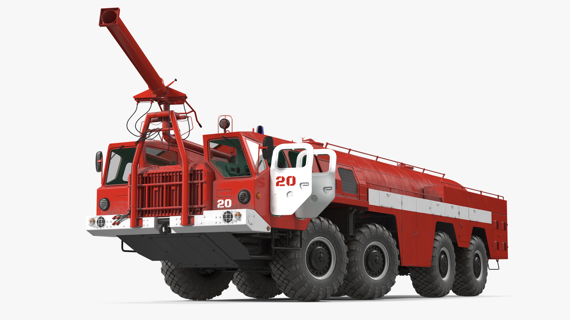 3D Airport Fire Fighting Vehicle MAZ AA 60 Rigged