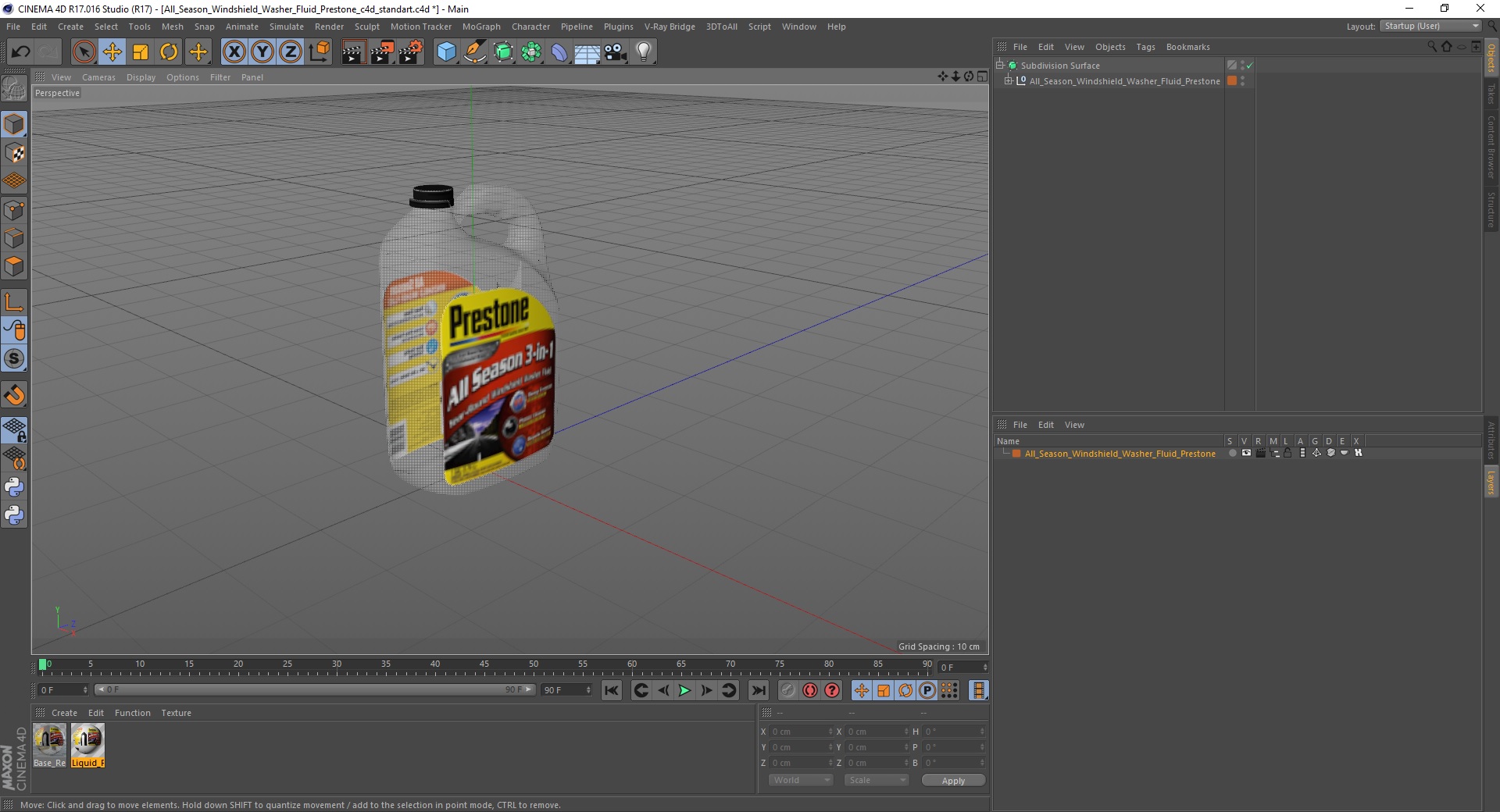 3D All Season Windshield Washer Fluid Prestone model