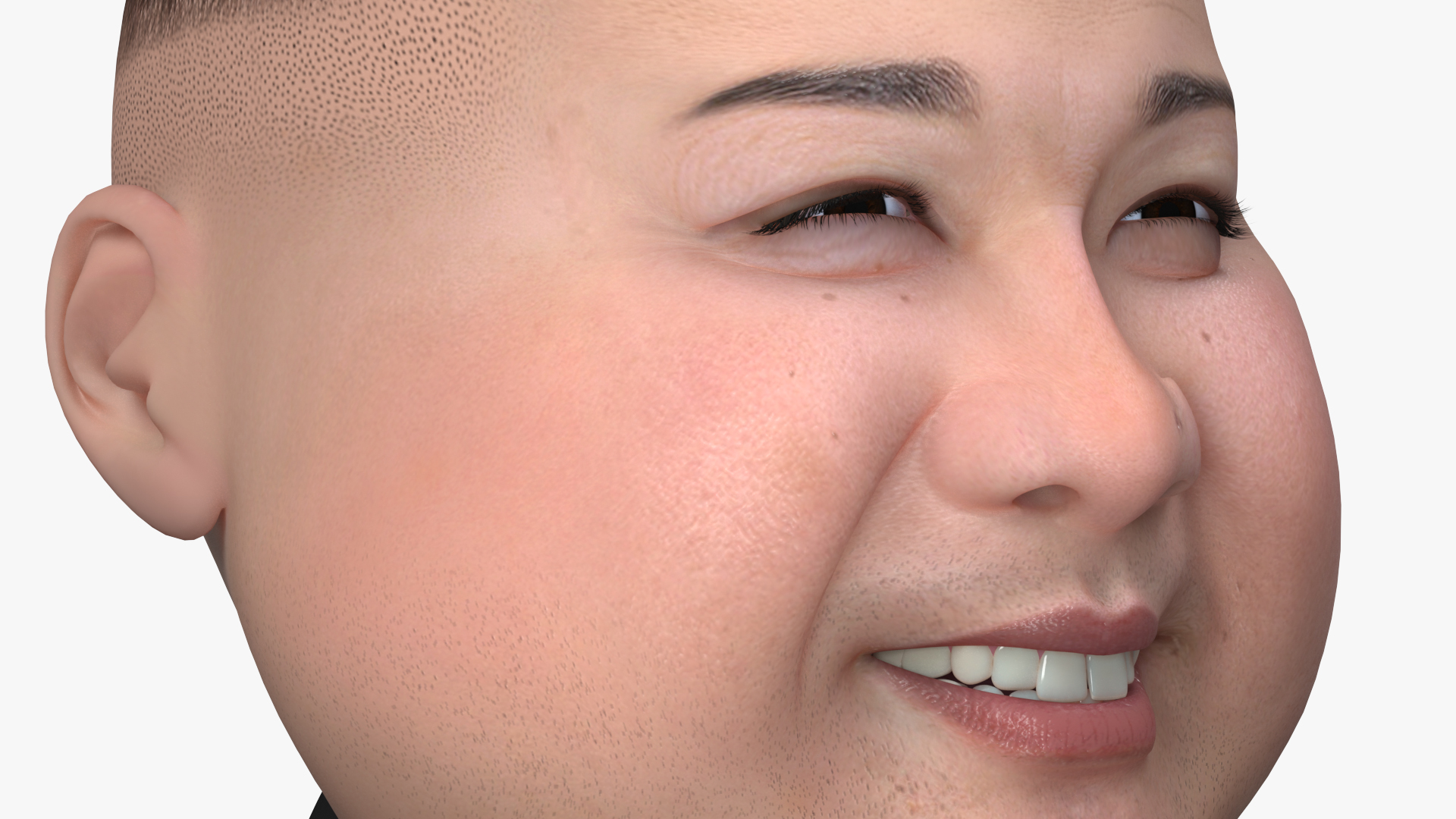3D Cartoon Kim Jong Un on Missiles