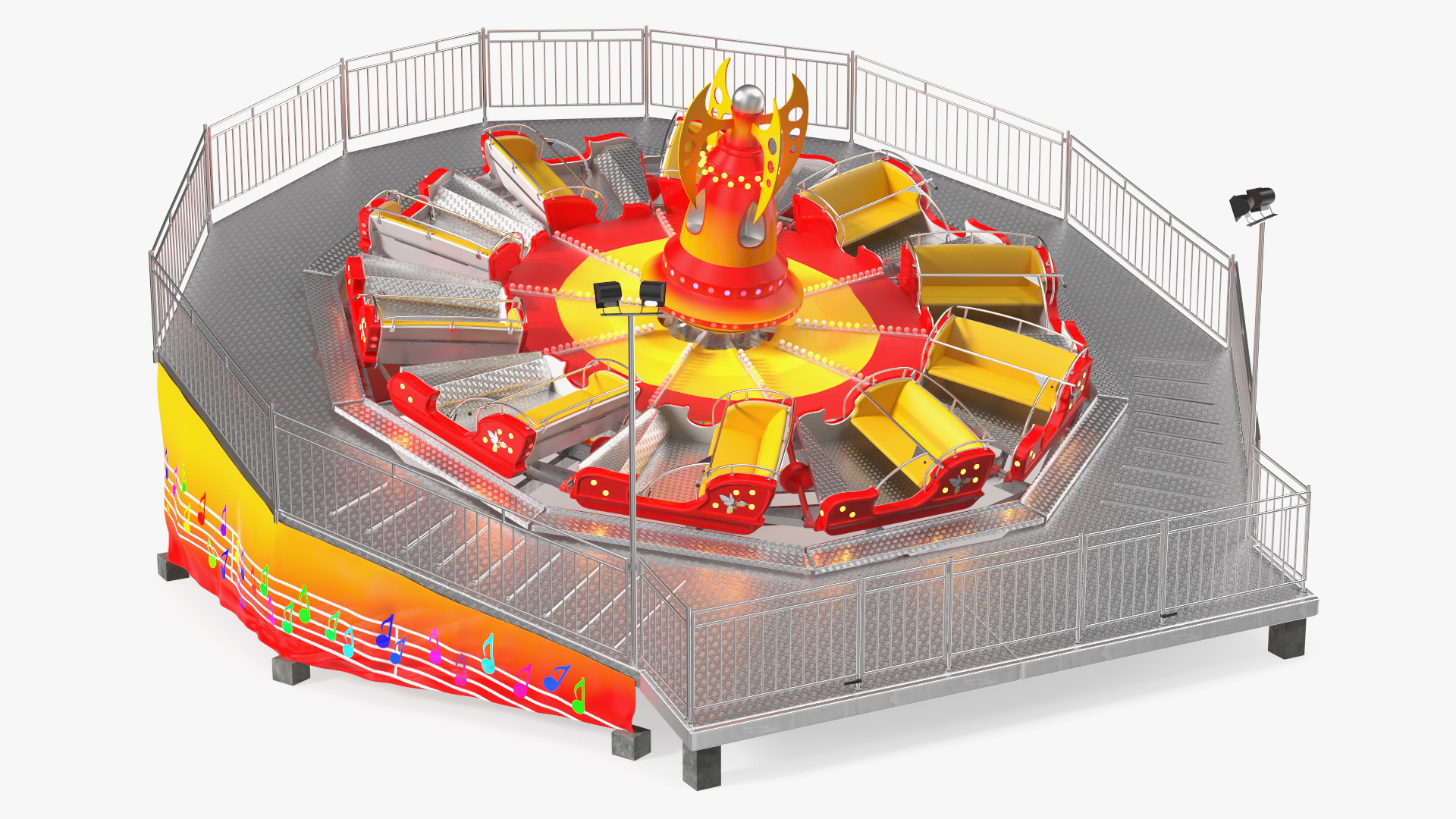 3D Flat Ride Theme Park Attraction