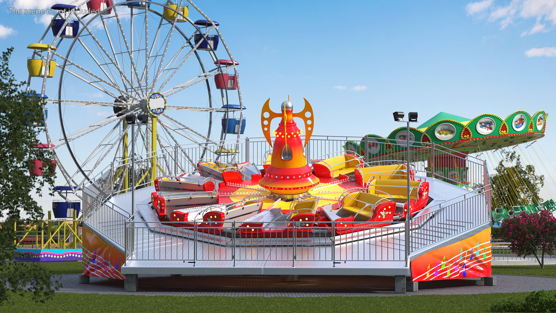 3D Flat Ride Theme Park Attraction