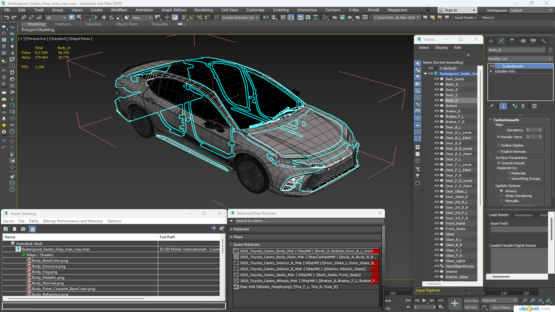 3D Redesigned Sedan Gray