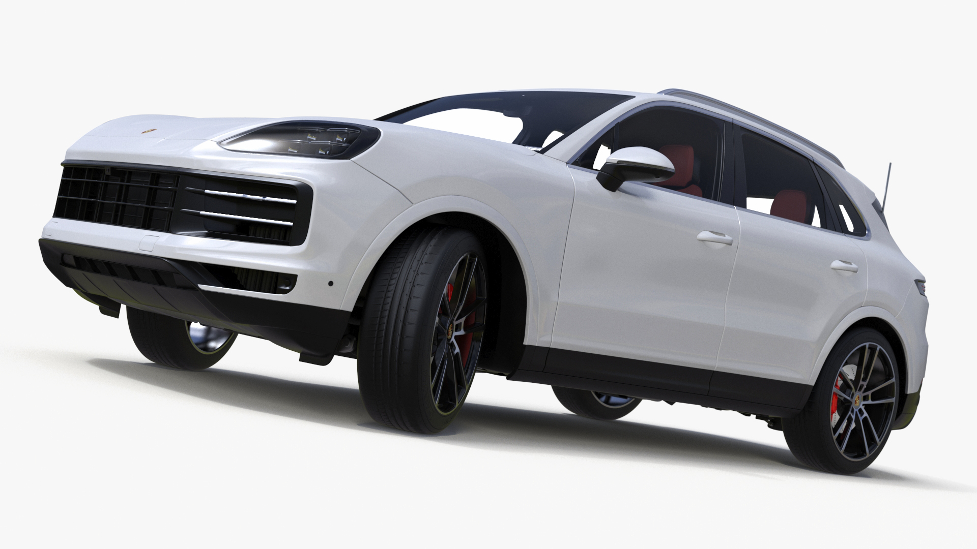 Porsche Cayenne Turbo E-Hybrid SUV 2024 White Rigged 3D
