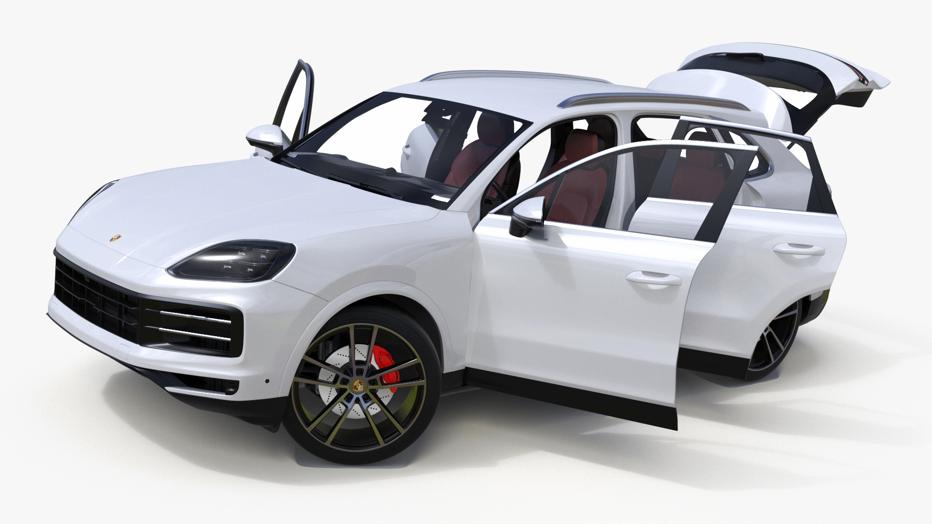 Porsche Cayenne Turbo E-Hybrid SUV 2024 White Rigged 3D