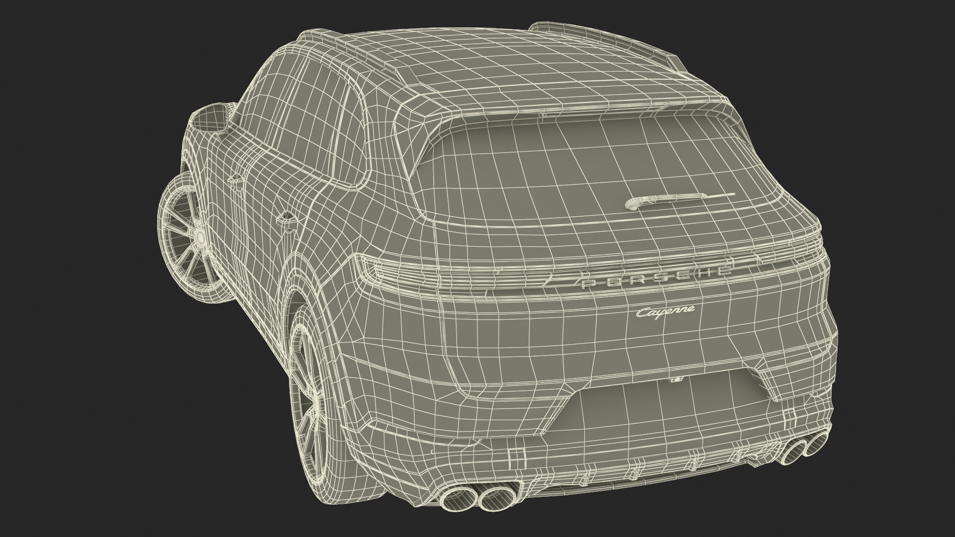 Porsche Cayenne Turbo E-Hybrid SUV 2024 White Rigged 3D