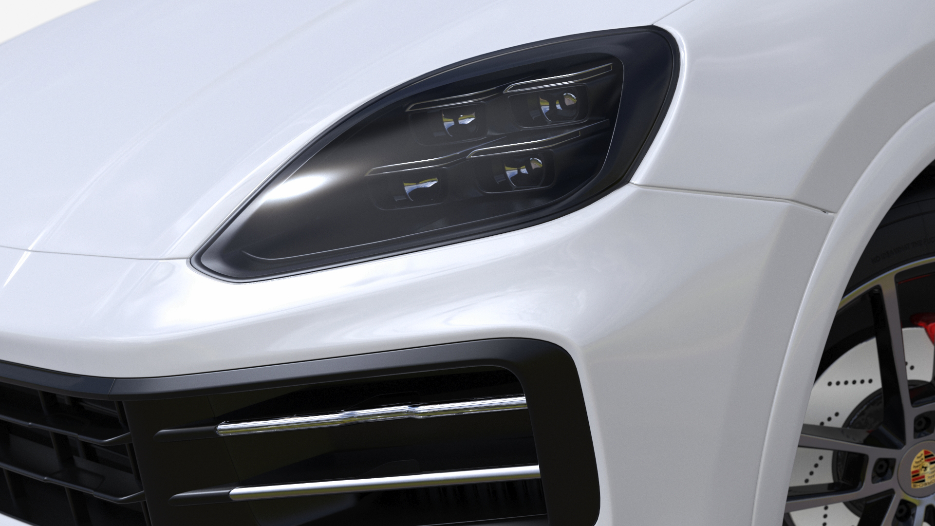 Porsche Cayenne Turbo E-Hybrid SUV 2024 White Rigged 3D