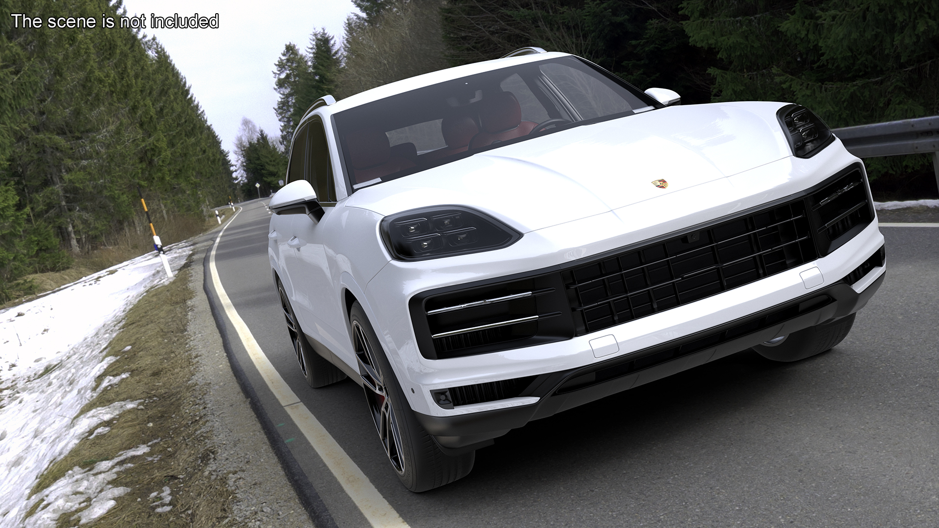 Porsche Cayenne Turbo E-Hybrid SUV 2024 White Rigged 3D