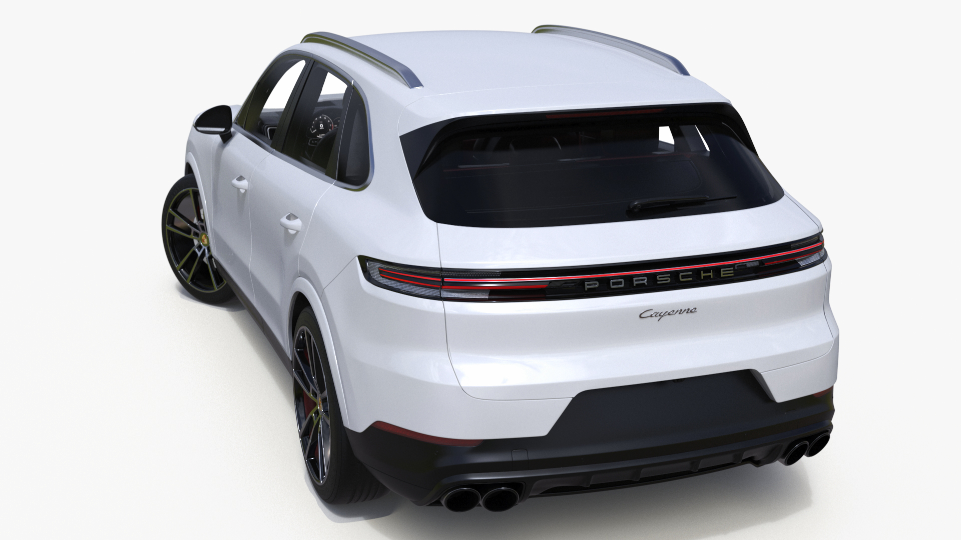 Porsche Cayenne Turbo E-Hybrid SUV 2024 White Rigged 3D