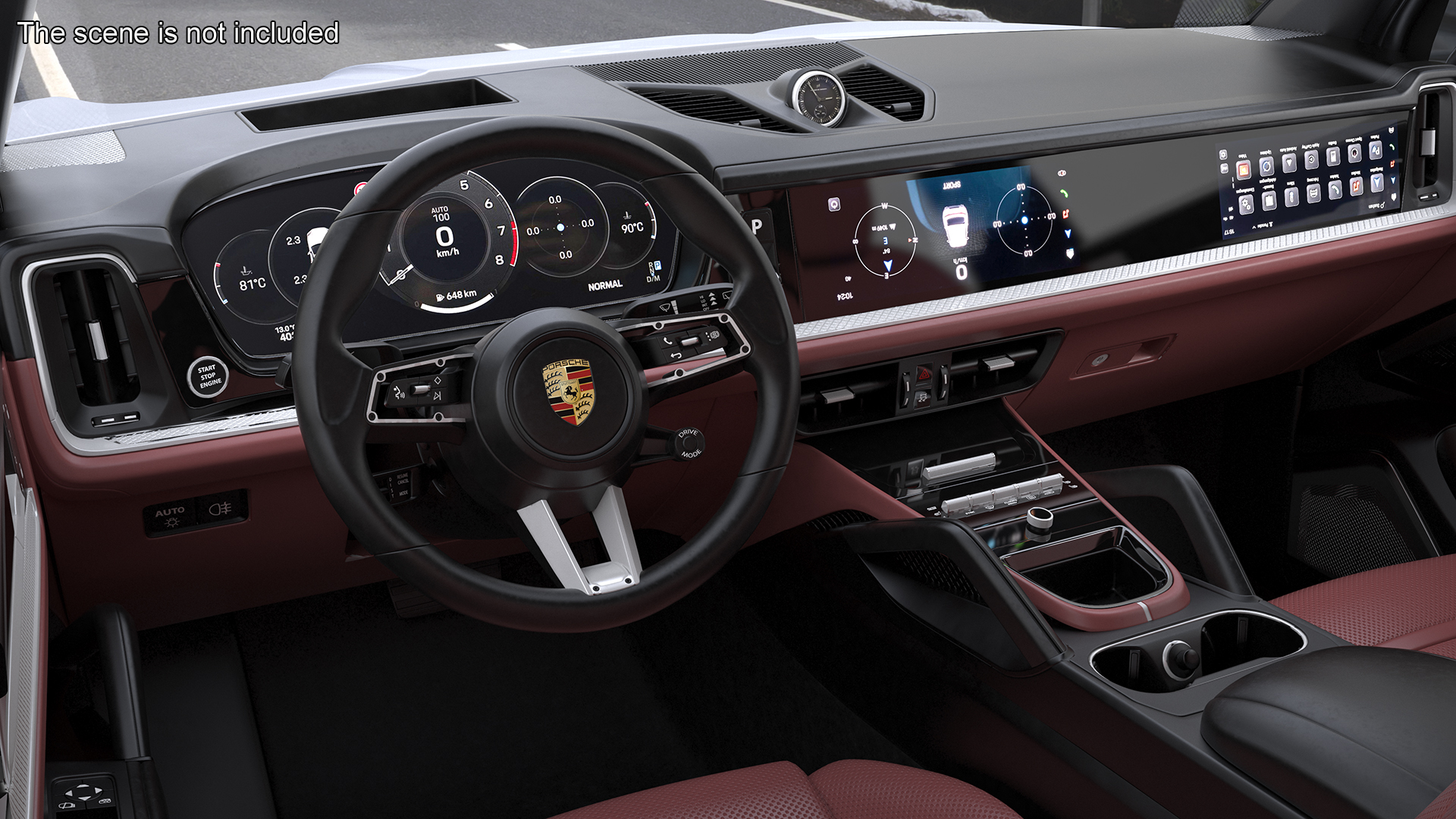 Porsche Cayenne Turbo E-Hybrid SUV 2024 White Rigged 3D