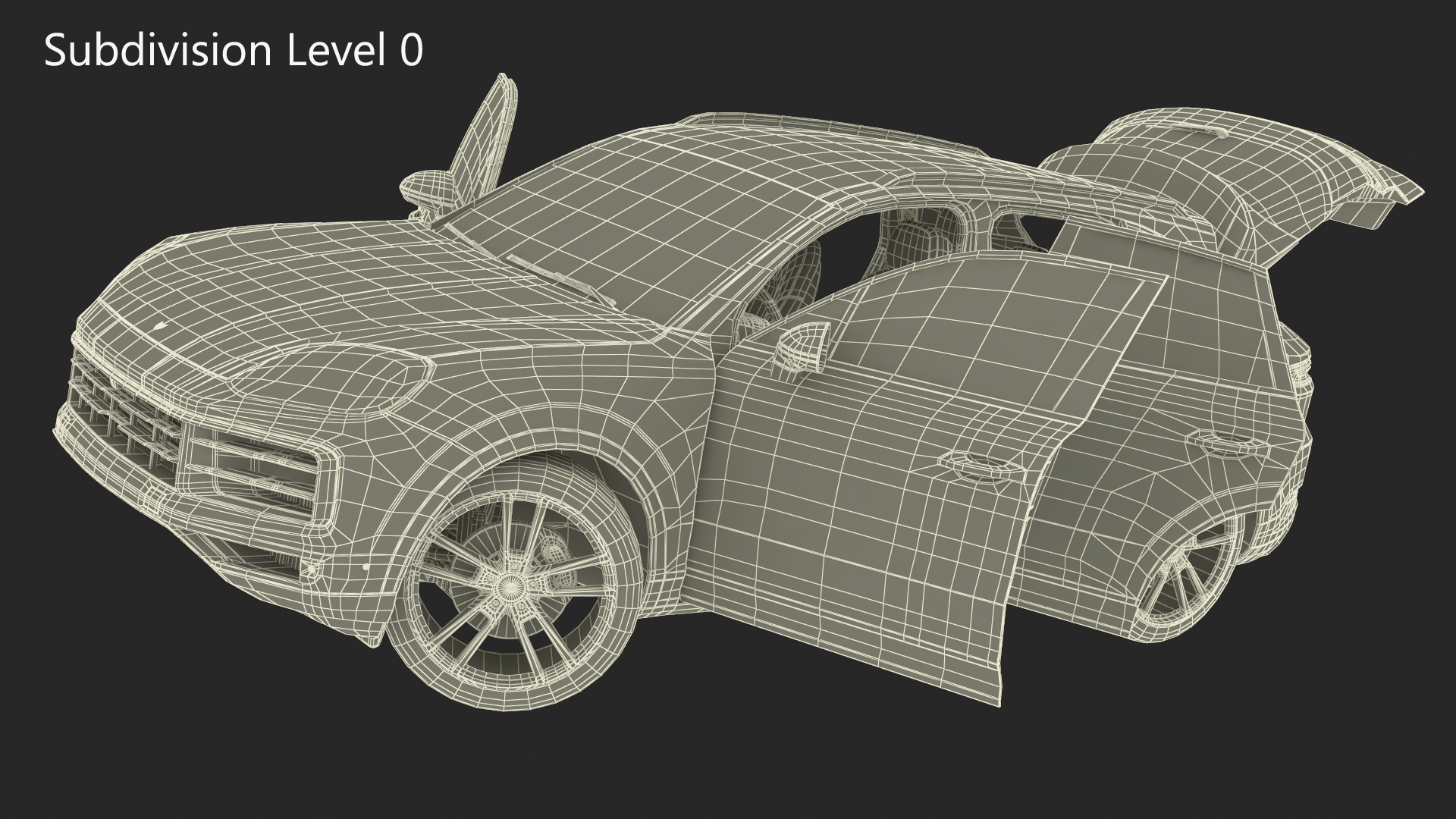 Porsche Cayenne Turbo E-Hybrid SUV 2024 White Rigged 3D