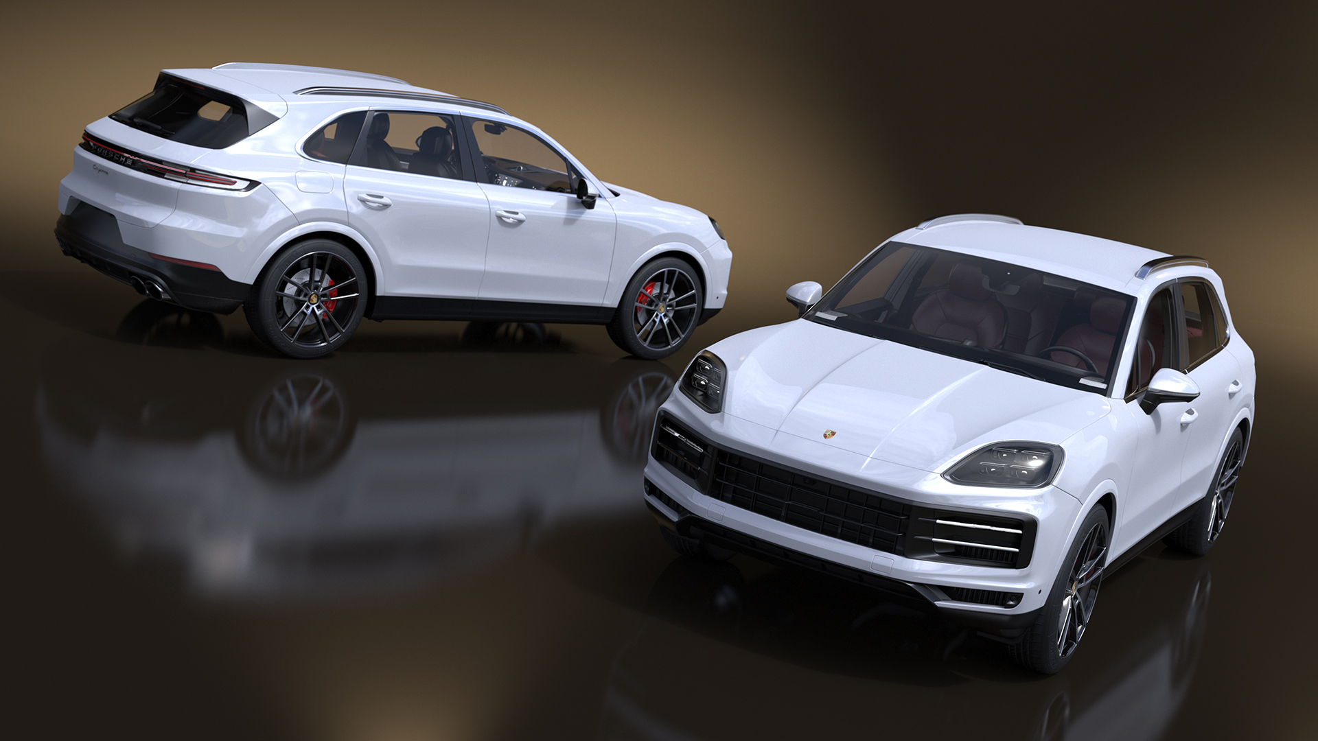 Porsche Cayenne Turbo E-Hybrid SUV 2024 White Rigged 3D