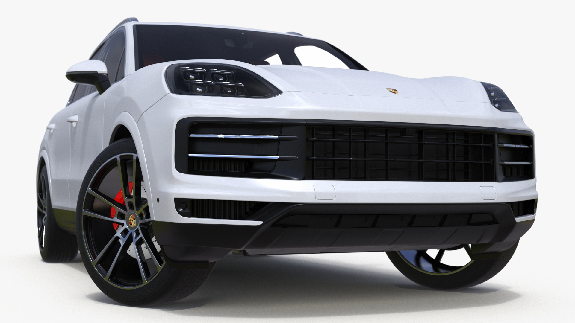 Porsche Cayenne Turbo E-Hybrid SUV 2024 White Rigged 3D