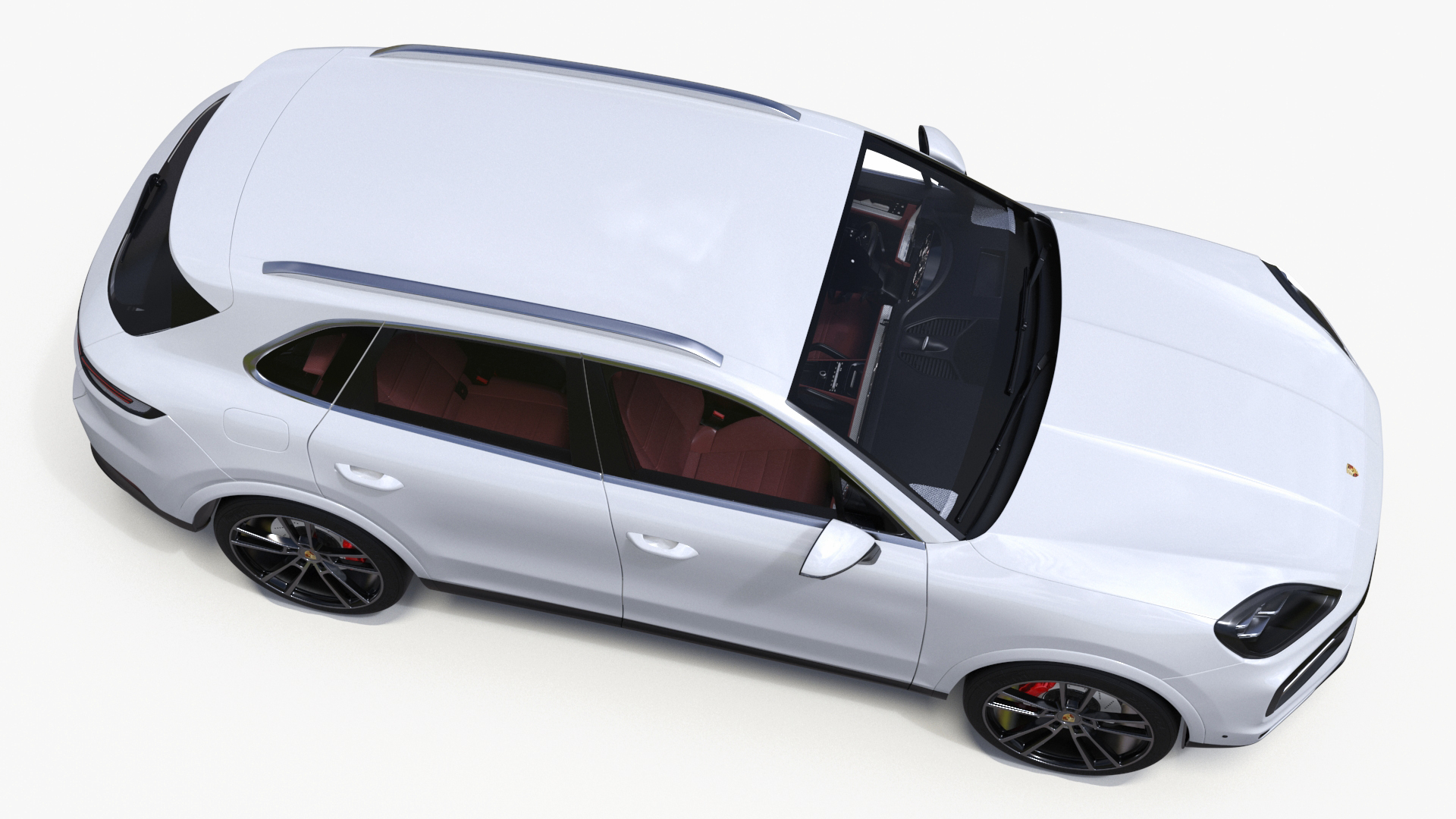 Porsche Cayenne Turbo E-Hybrid SUV 2024 White Rigged 3D