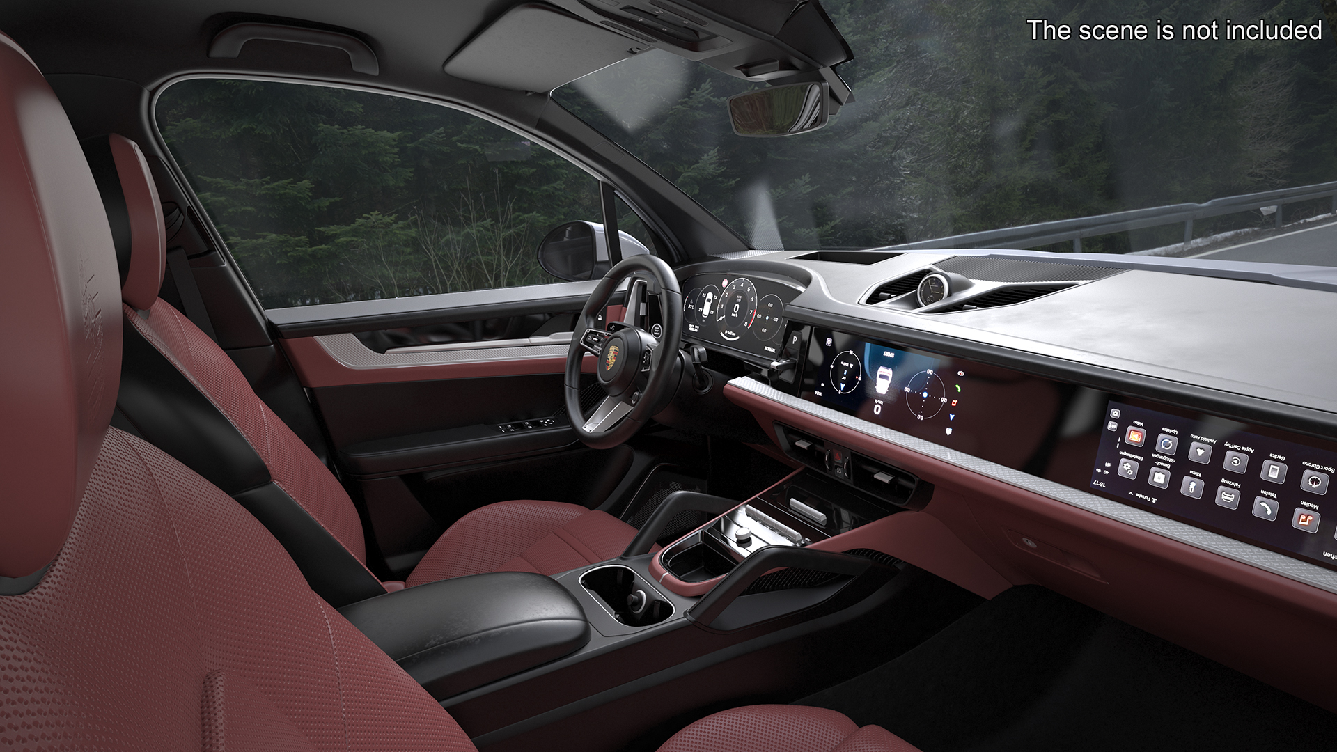 Porsche Cayenne Turbo E-Hybrid SUV 2024 White Rigged 3D